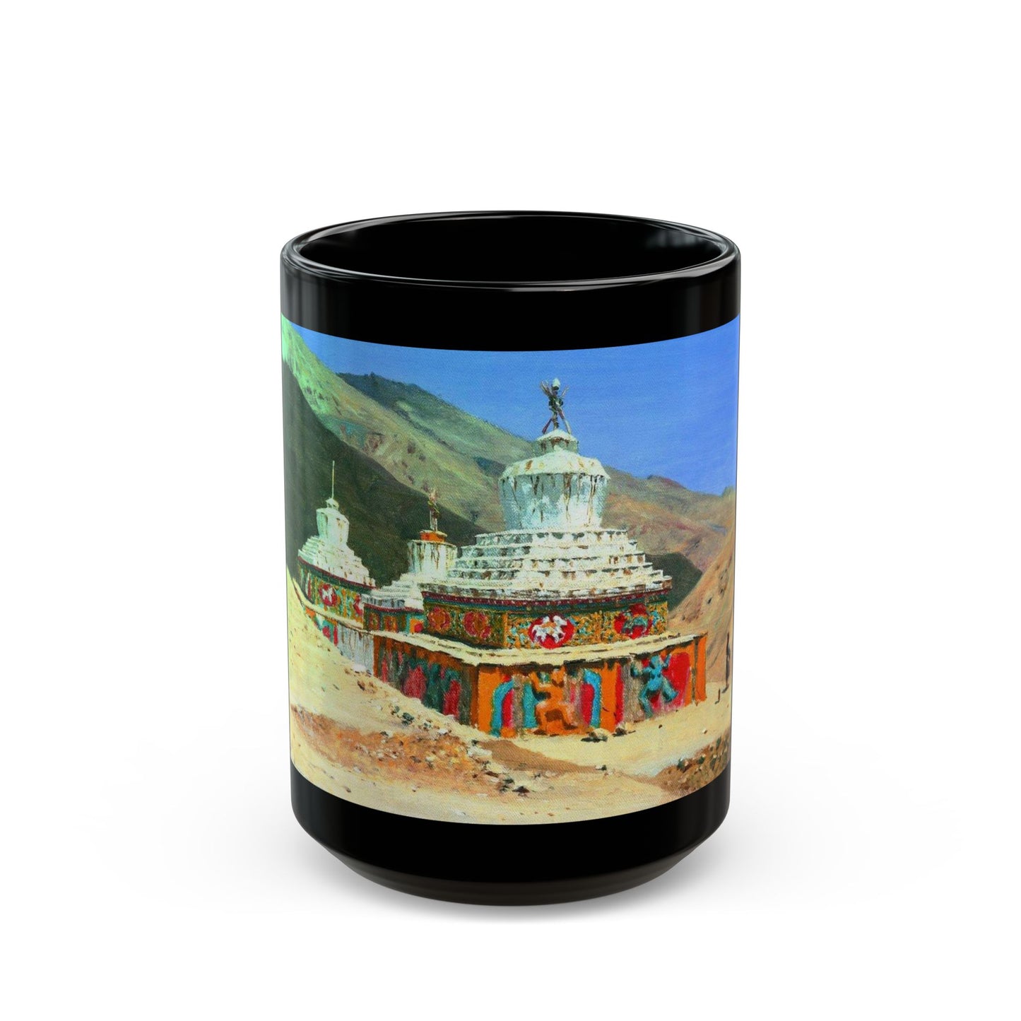 Vasily Vereshchagin (1842-1904) Reliquaries in Ladakh - Black Coffee Mug-15oz-Go Mug Yourself