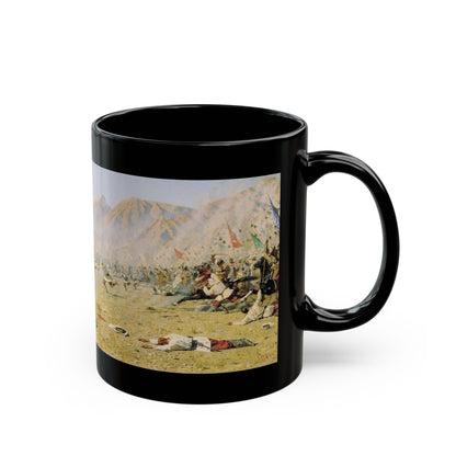 Vasily Vereshchagin (1842-1904) Surprise attack - 1871 - Black Coffee Mug-Go Mug Yourself