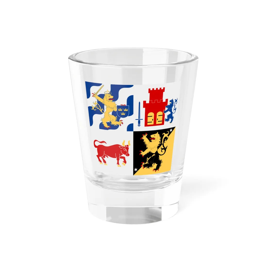 Vastra Gotalands lan vapenflagga (Sweden) Shot Glass 1.5oz 1.5oz - Go Mug Yourself