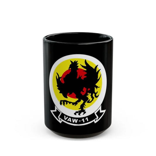 VAW 11 Carrier Airborne Early Warning Squadron 11 (U.S. Navy) Black Coffee Mug-15oz-Go Mug Yourself