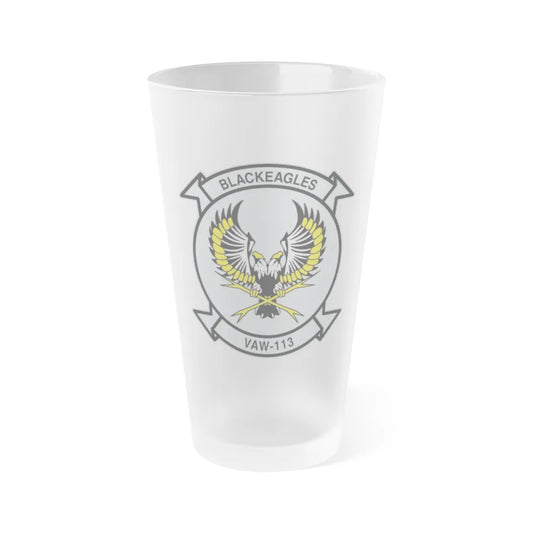 VAW 113 Blackeagles (U.S. Navy) Frosted Pint Glass 16oz-Go Mug Yourself