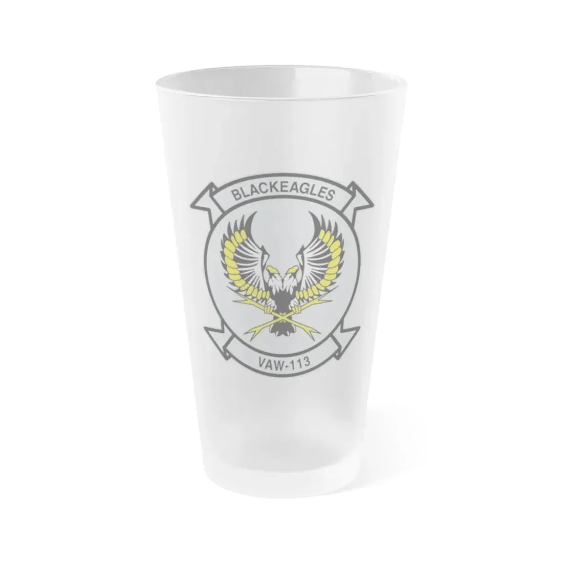 VAW 113 Blackeagles (U.S. Navy) Frosted Pint Glass 16oz Default Title - Go Mug Yourself
