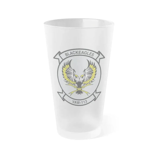 VAW 113 Blackeagles (U.S. Navy) Frosted Pint Glass 16oz Default Title - Go Mug Yourself