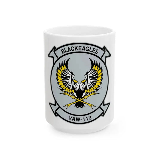 VAW 113 Blackeagles (U.S. Navy) White Coffee Mug 15oz - Go Mug Yourself