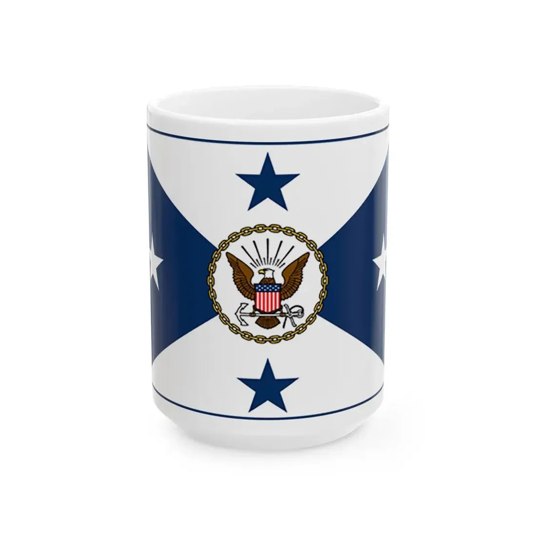 VCNO FLAG NO POLE. (U.S. Navy) White Coffee Mug 15oz - Go Mug Yourself
