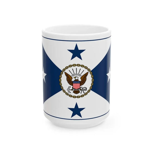 VCNO FLAG NO POLE. (U.S. Navy) White Coffee Mug 15oz - Go Mug Yourself