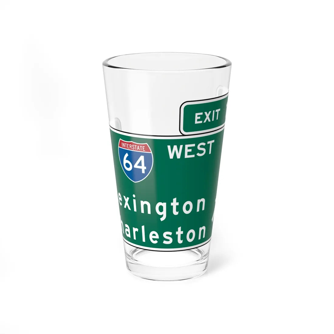 VDOT Interchange Exit Direction Sign (Virginia) (Road Sign) Pint Glass 16oz 16oz - Go Mug Yourself