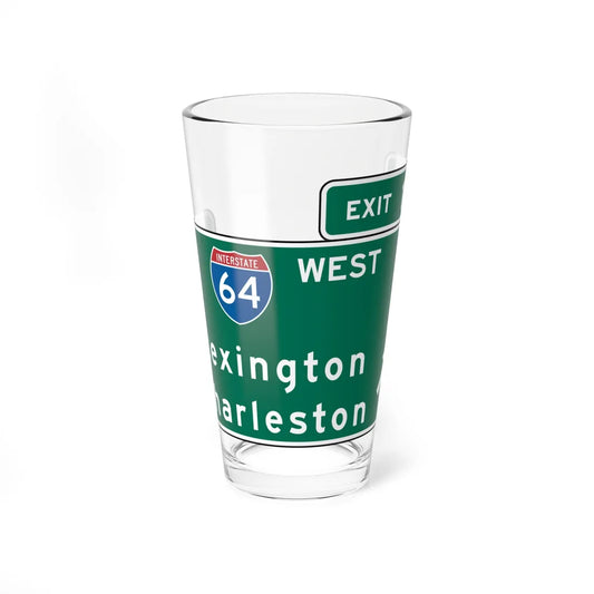 VDOT Interchange Exit Direction Sign (Virginia) (Road Sign) Pint Glass 16oz 16oz - Go Mug Yourself