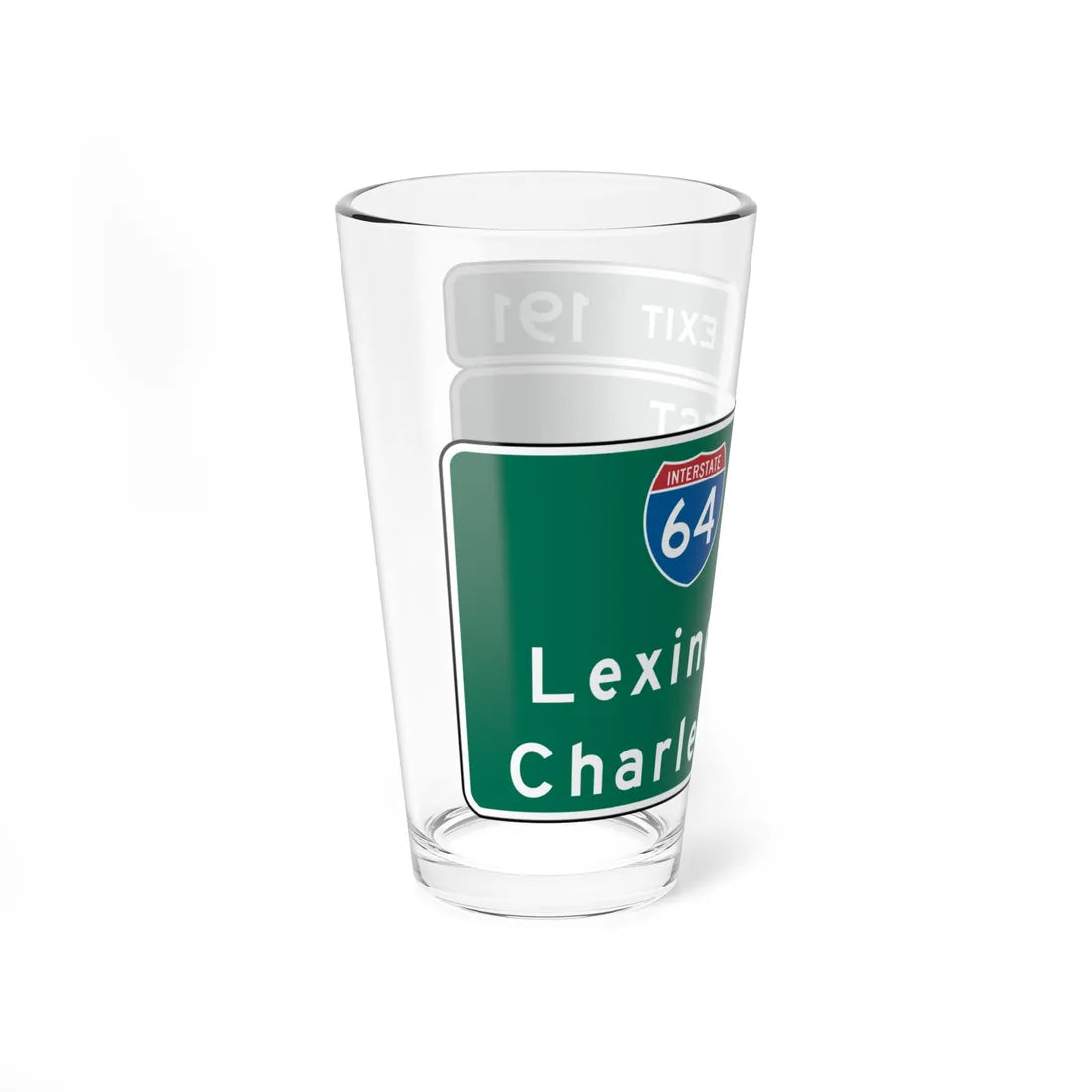 VDOT Interchange Exit Direction Sign (Virginia) (Road Sign) Pint Glass 16oz - Go Mug Yourself