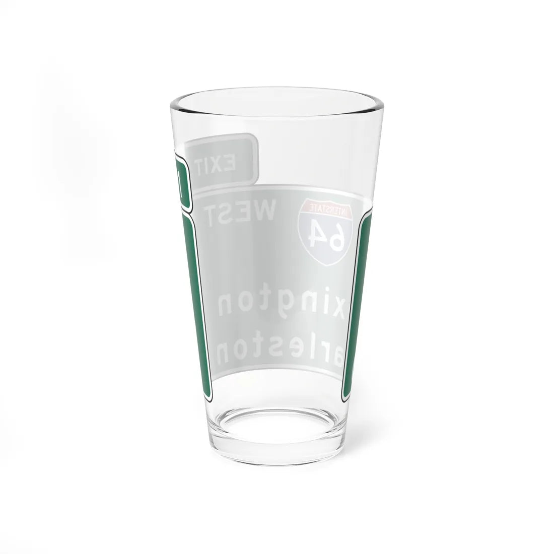 VDOT Interchange Exit Direction Sign (Virginia) (Road Sign) Pint Glass 16oz - Go Mug Yourself