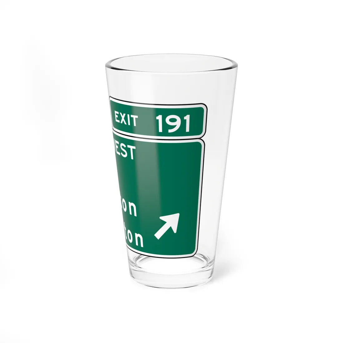 VDOT Interchange Exit Direction Sign (Virginia) (Road Sign) Pint Glass 16oz - Go Mug Yourself