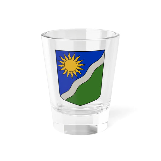 Vecsaules pagasta ģerbonis (Latvia) (Coat of Arms) Shot Glass 1.5oz 1.5oz - Go Mug Yourself