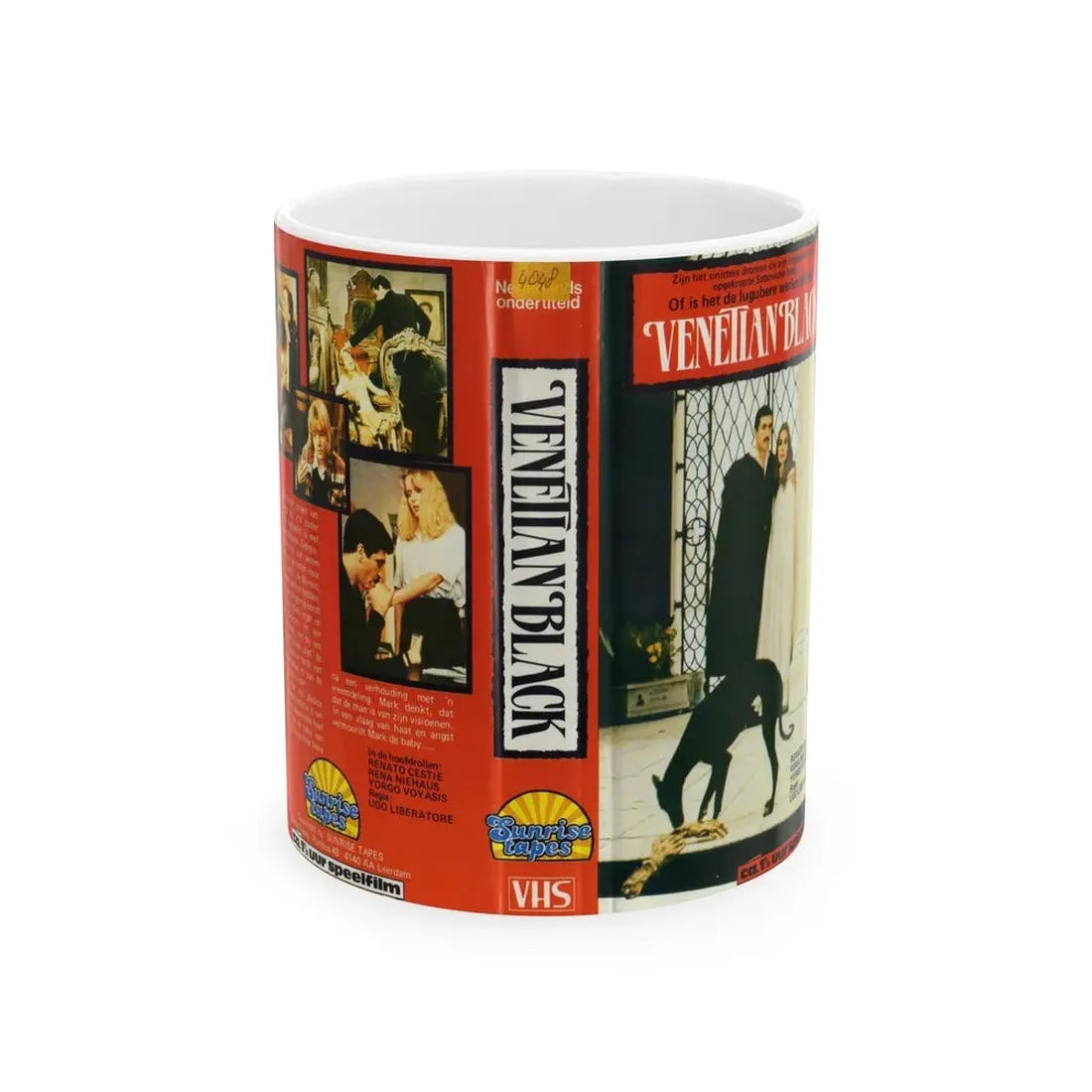 VENETIAN BLACK (VHS COVER) - White Coffee Mug 11oz - Go Mug Yourself