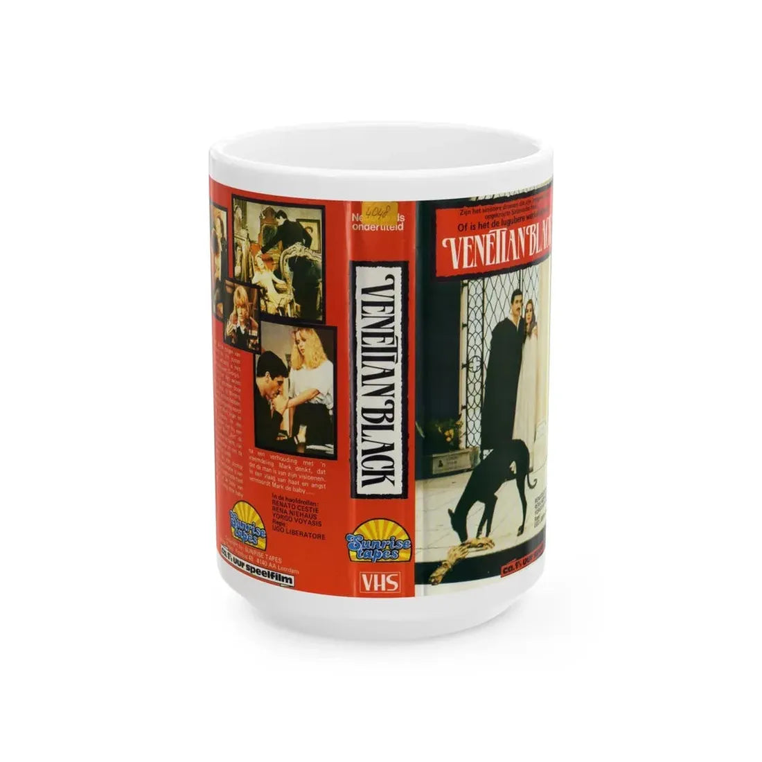 VENETIAN BLACK (VHS COVER) - White Coffee Mug 15oz - Go Mug Yourself