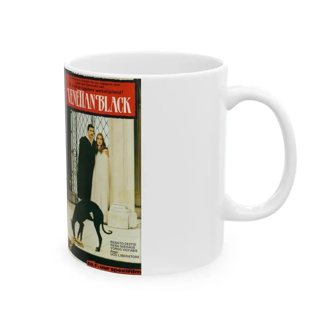 VENETIAN BLACK (VHS COVER) - White Coffee Mug - Go Mug Yourself