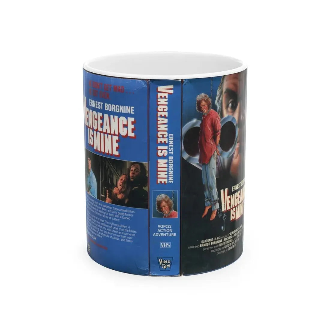 VENGEANCE IS MINE ERNEST BORGNINE (VHS COVER) - White Coffee Mug 11oz - Go Mug Yourself