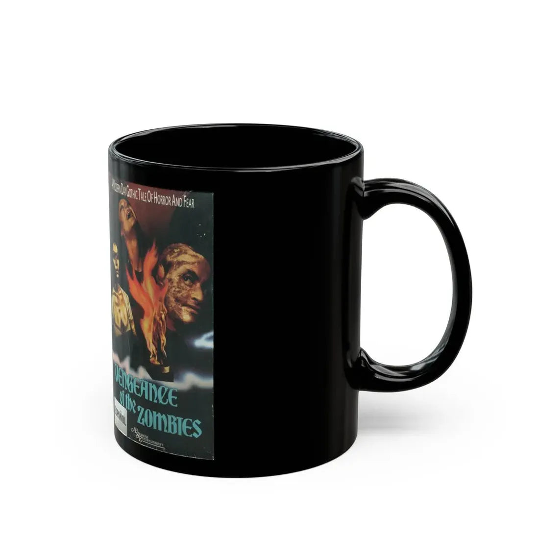 VENGEANCE OF THE ZOMBIES A MODERN DAY GOTHIC TALE OF HORROR (VHS COVER) - Black Coffee Mug - Go Mug Yourself
