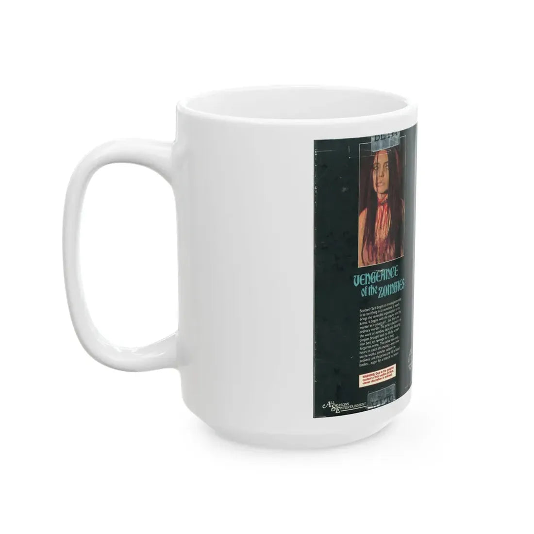 VENGEANCE OF THE ZOMBIES A MODERN DAY GOTHIC TALE OF HORROR (VHS COVER) - White Coffee Mug - Go Mug Yourself