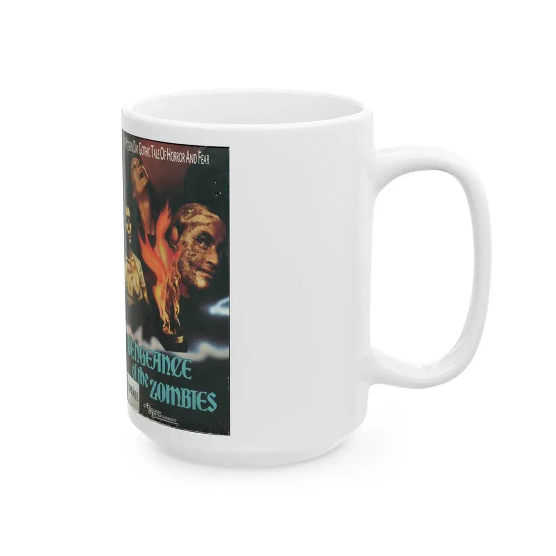VENGEANCE OF THE ZOMBIES A MODERN DAY GOTHIC TALE OF HORROR (VHS COVER) - White Coffee Mug - Go Mug Yourself