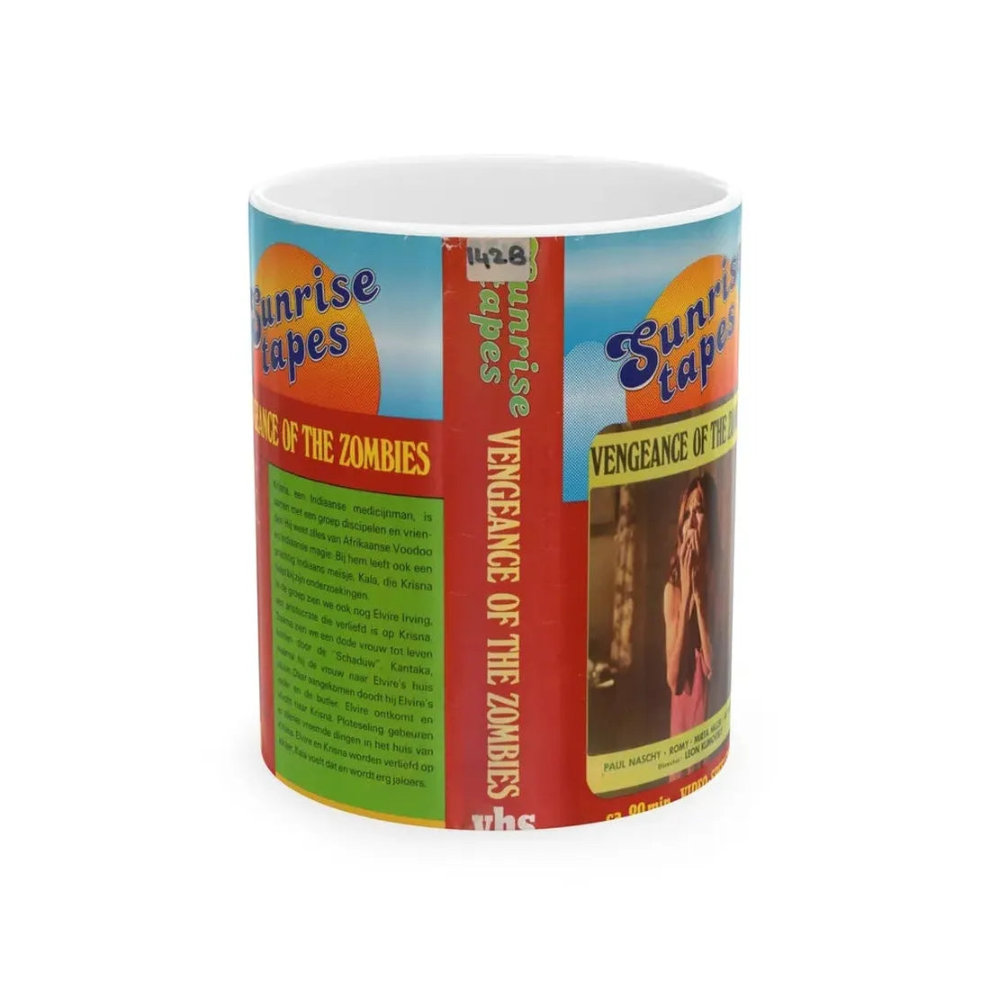 VENGEANCE OF THE ZOMBIES (VHS COVER) - White Coffee Mug 11oz - Go Mug Yourself