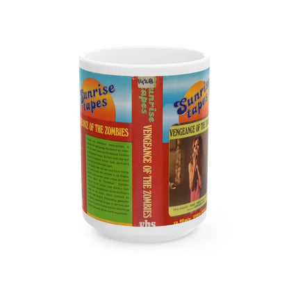 VENGEANCE OF THE ZOMBIES (VHS COVER) - White Coffee Mug 15oz - Go Mug Yourself