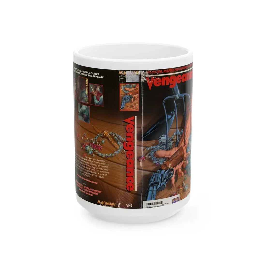 VENGEANCE (VHS COVER) - White Coffee Mug 15oz - Go Mug Yourself