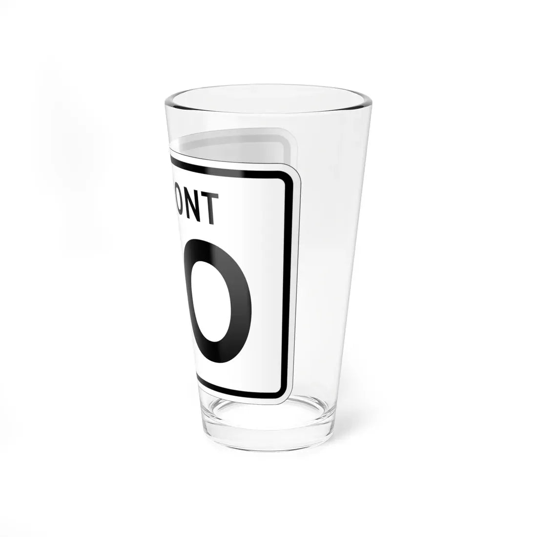 Vermont 00 1955 template (Vermont) (Road Sign) Pint Glass 16oz - Go Mug Yourself