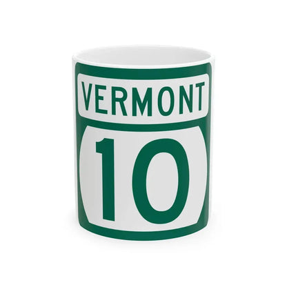Vermont 10 (Vermont) (Road Sign) White Coffee Mug 11oz - Go Mug Yourself