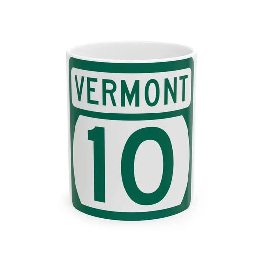 Vermont 10 (Vermont) (Road Sign) White Coffee Mug 11oz - Go Mug Yourself