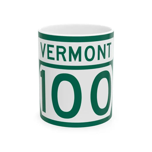 Vermont 100 (Vermont) (Road Sign) White Coffee Mug 11oz - Go Mug Yourself