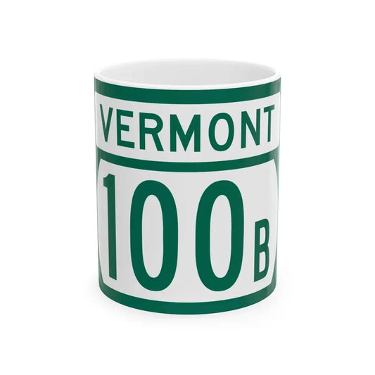 Vermont 100B (Vermont) (Road Sign) White Coffee Mug 11oz - Go Mug Yourself