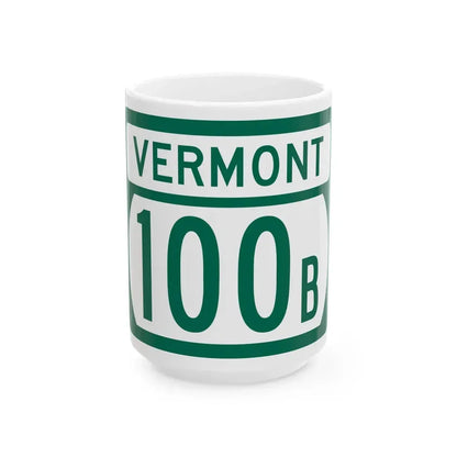 Vermont 100B (Vermont) (Road Sign) White Coffee Mug 15oz - Go Mug Yourself