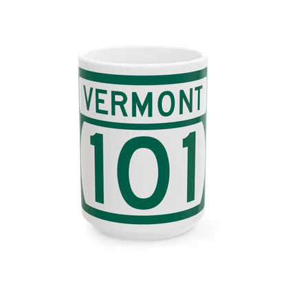 Vermont 101 (Vermont) (Road Sign) White Coffee Mug 15oz - Go Mug Yourself