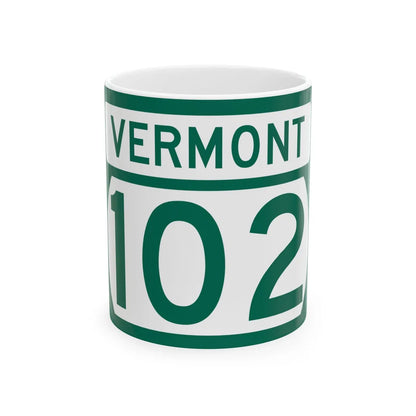 Vermont 102 (Vermont) (Road Sign) White Coffee Mug 11oz - Go Mug Yourself