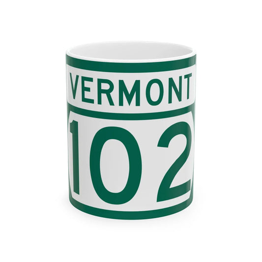 Vermont 102 (Vermont) (Road Sign) White Coffee Mug 11oz - Go Mug Yourself