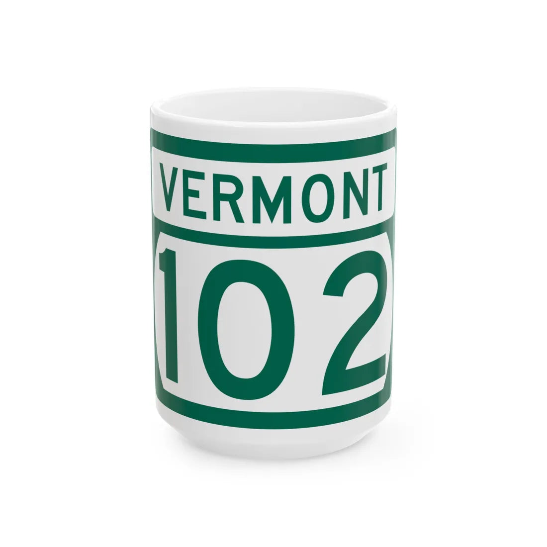 Vermont 102 (Vermont) (Road Sign) White Coffee Mug 15oz - Go Mug Yourself