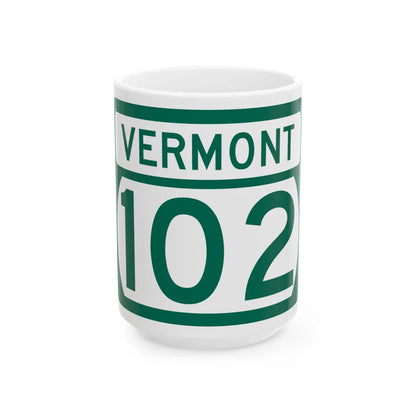 Vermont 102 (Vermont) (Road Sign) White Coffee Mug 15oz - Go Mug Yourself