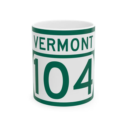 Vermont 104 (Vermont) (Road Sign) White Coffee Mug 11oz - Go Mug Yourself