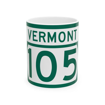 Vermont 105 (Vermont) (Road Sign) White Coffee Mug 11oz - Go Mug Yourself