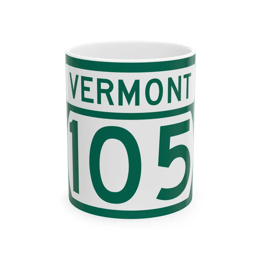 Vermont 105 (Vermont) (Road Sign) White Coffee Mug 11oz - Go Mug Yourself