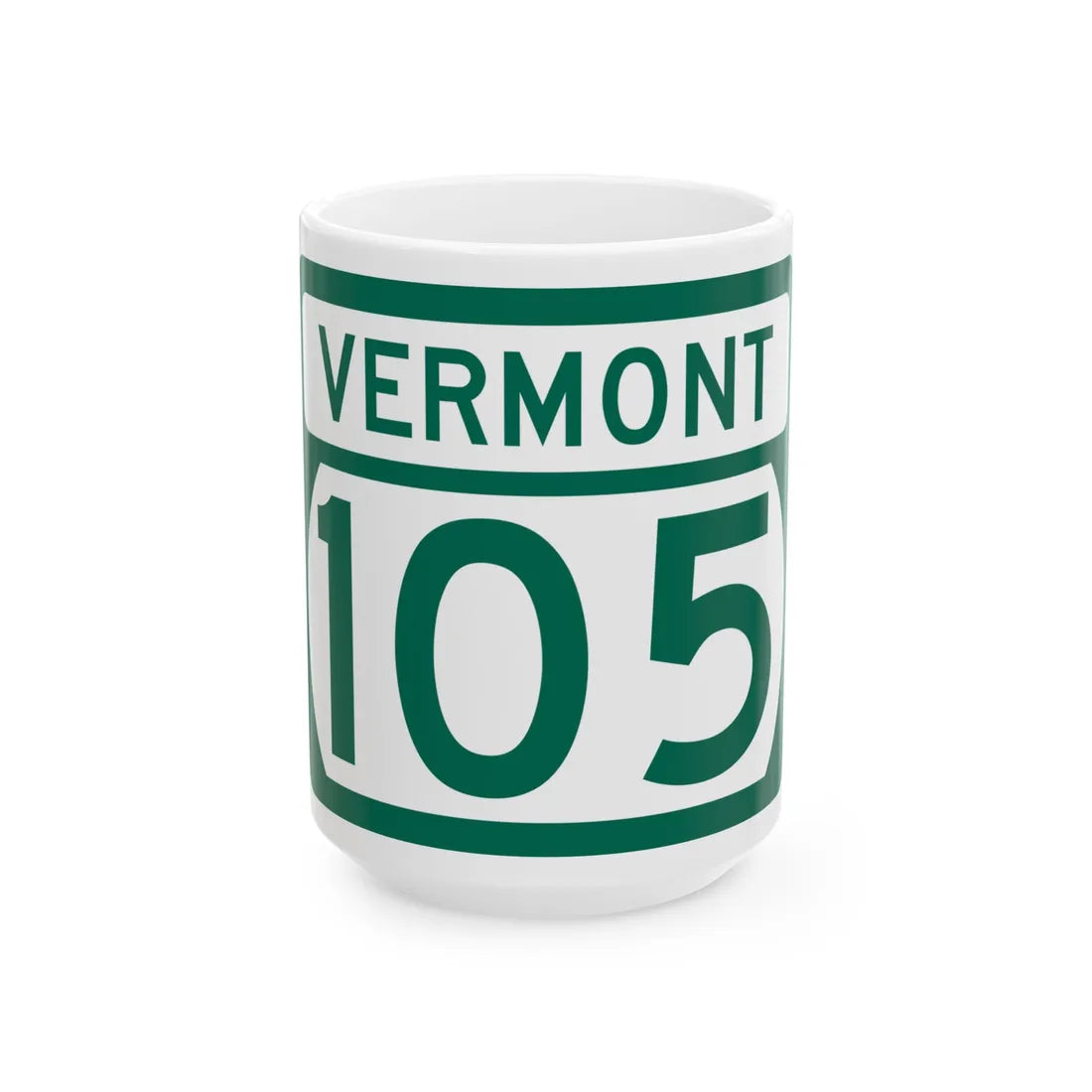 Vermont 105 (Vermont) (Road Sign) White Coffee Mug 15oz - Go Mug Yourself