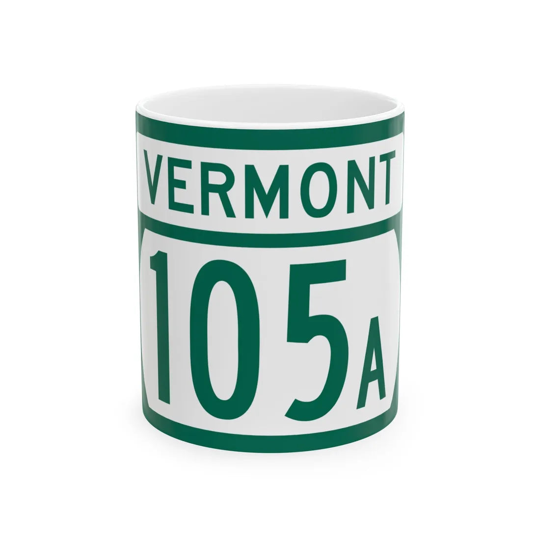 Vermont 105A (Vermont) (Road Sign) White Coffee Mug 11oz - Go Mug Yourself