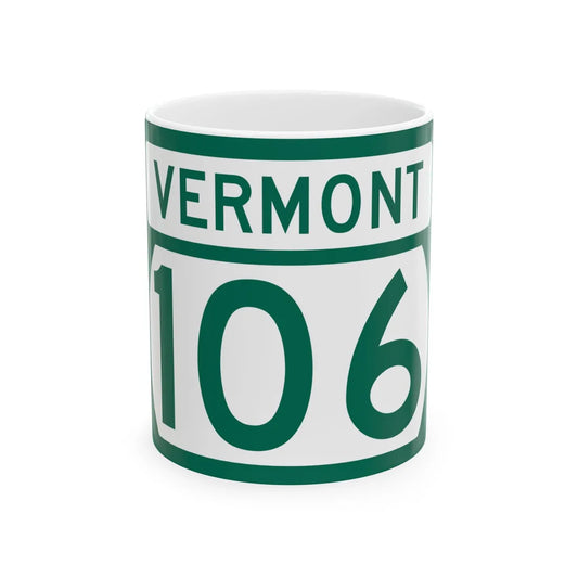 Vermont 106 (Vermont) (Road Sign) White Coffee Mug 11oz - Go Mug Yourself