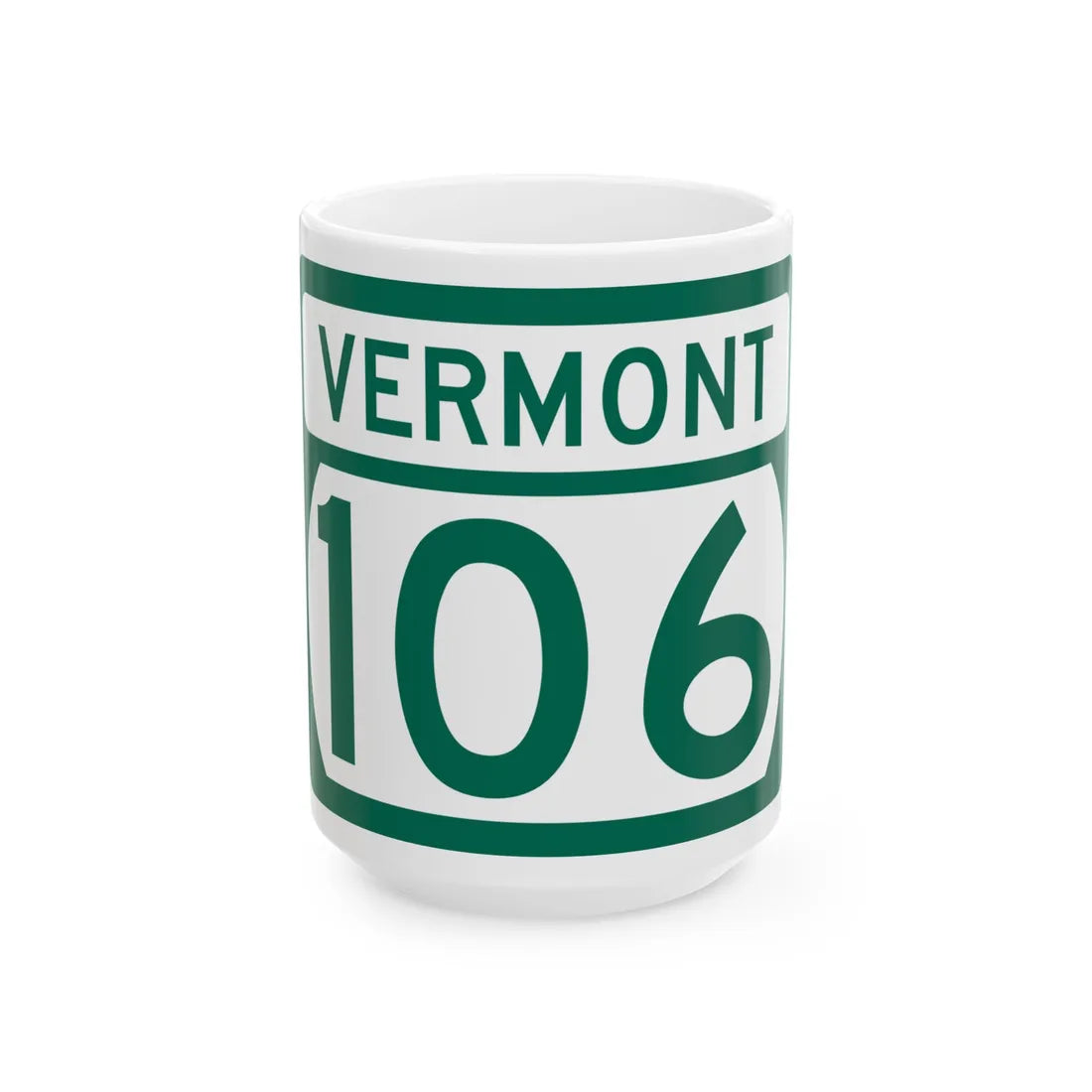 Vermont 106 (Vermont) (Road Sign) White Coffee Mug 15oz - Go Mug Yourself