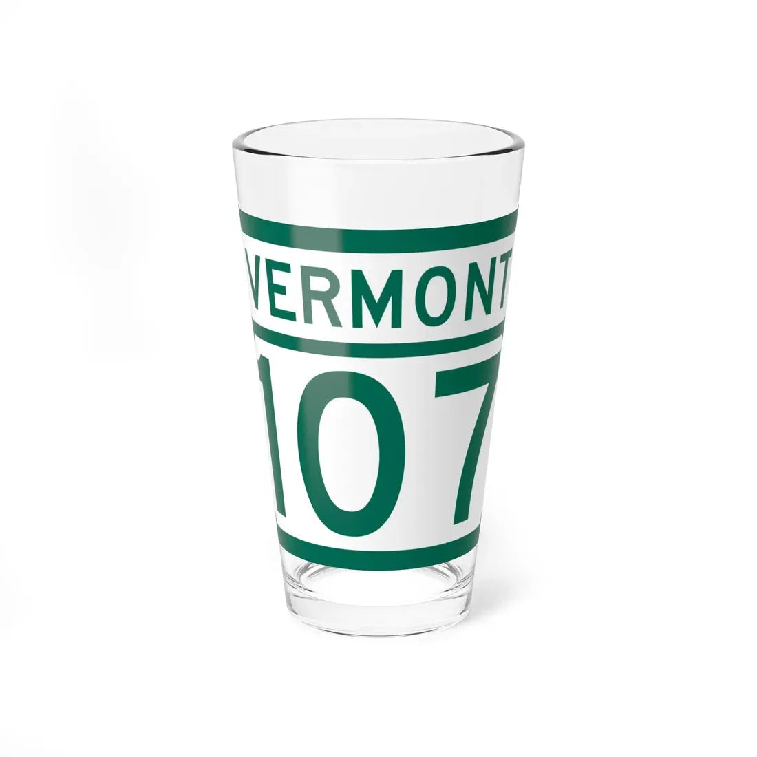 Vermont 107 (Vermont) (Road Sign) Pint Glass 16oz 16oz - Go Mug Yourself