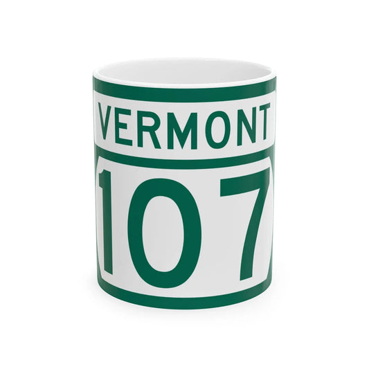 Vermont 107 (Vermont) (Road Sign) White Coffee Mug 11oz - Go Mug Yourself