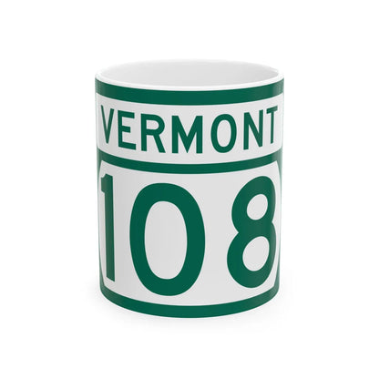 Vermont 108 (Vermont) (Road Sign) White Coffee Mug 11oz - Go Mug Yourself