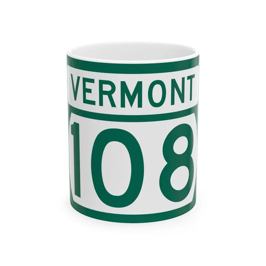 Vermont 108 (Vermont) (Road Sign) White Coffee Mug 11oz - Go Mug Yourself