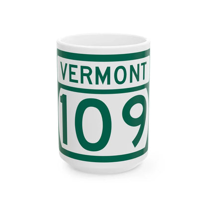 Vermont 109 (Vermont) (Road Sign) White Coffee Mug 15oz - Go Mug Yourself