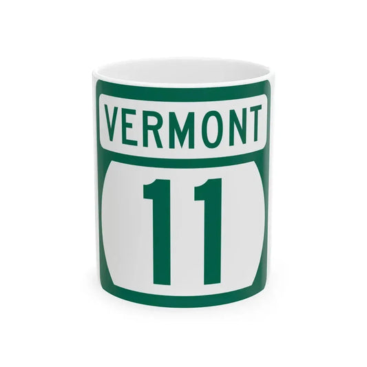 Vermont 11 (Vermont) (Road Sign) White Coffee Mug 11oz - Go Mug Yourself